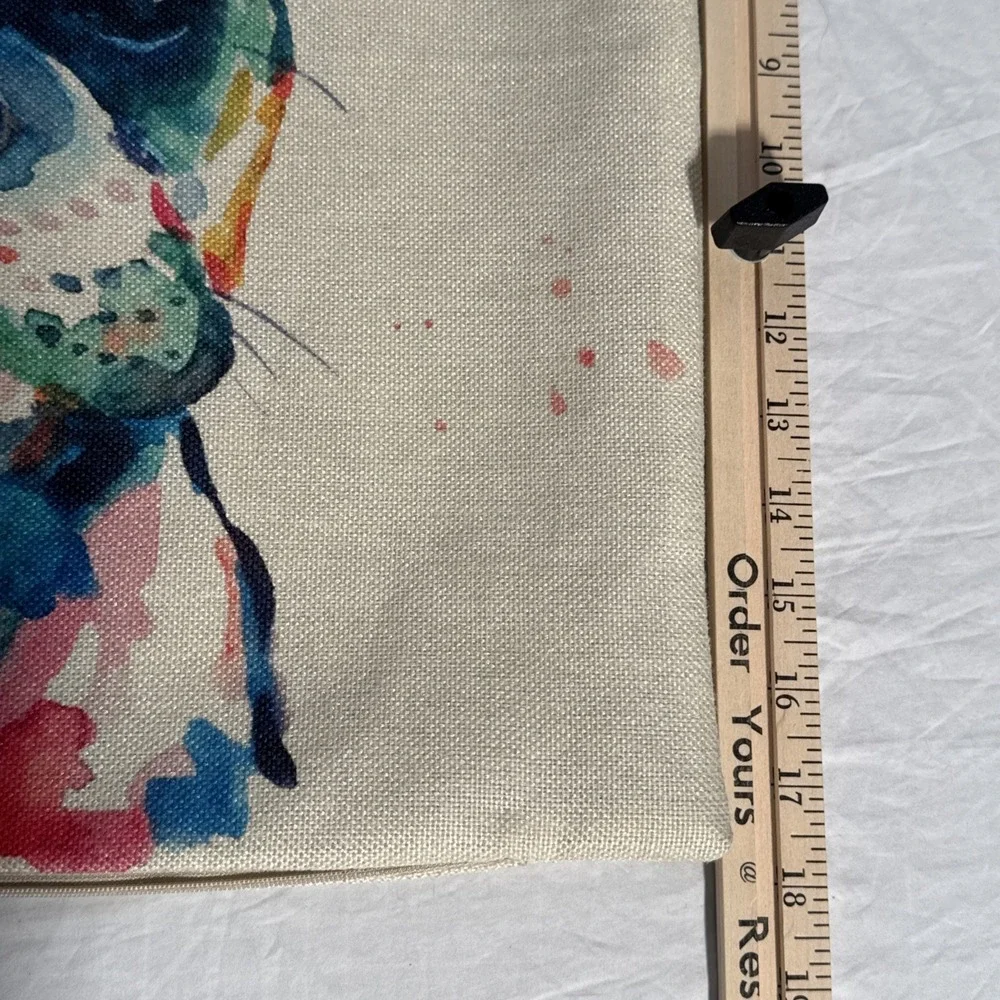 Artistic Colorful Dog Pillow Case Double Sided 17.5